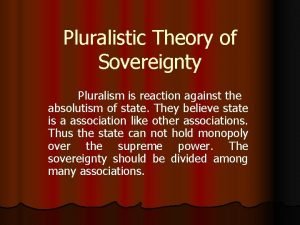 Pluralistic theory of sovereignty