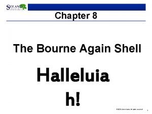 Chapter 8 The Bourne Again Shell Halleluia h