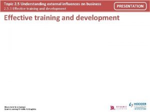 Topic 2 5 Understanding external influences on business