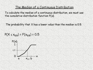 How to find the median of a continuous distribution