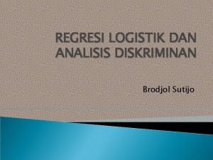 Logistic regression slide