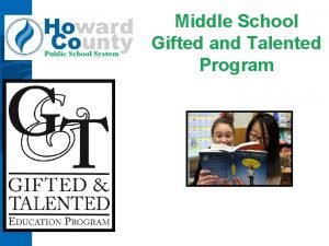 Middle School Gifted and Talented Program Agenda Overview