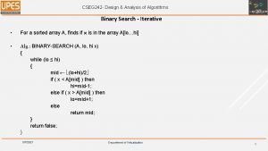 Binary search in design and analysis of algorithms