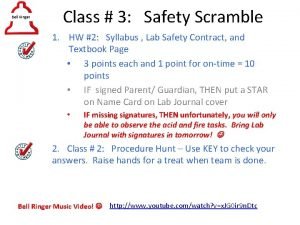 Bell Ringer Class 3 Safety Scramble 1 HW