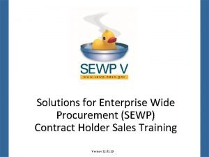 Sewp iv contract holders