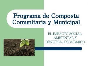 Programa de Composta Comunitaria y Municipal EL IMPACTO