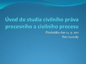 vod do studia civilnho prva procesnho a civilnho