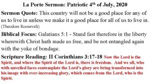 July 4 sermon