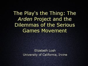 The plays the thing
