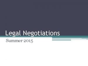 Negotiation terminology