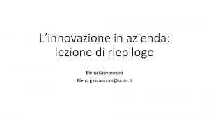 Professor elena giovannoni