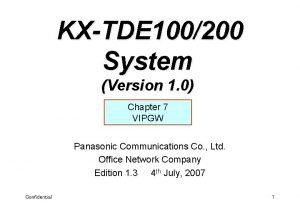 KXTDE 100200 System Version 1 0 Chapter 7