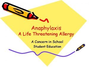 Anaphylaxis A Life Threatening Allergy A Concern in