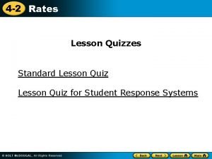 4 2 Rates Lesson Quizzes Standard Lesson Quiz