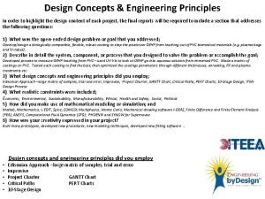 Engineering principles of design