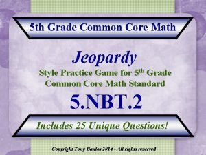 4th grade math jeopardy common core
