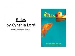 Rules cynthia lord