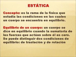 Concepto de equilibrio fisico