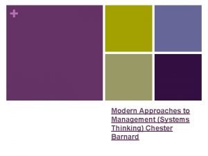 Modern approaches to management