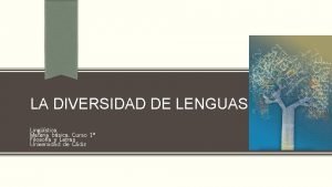 LA DIVERSIDAD DE LENGUAS Lingstica Materia bsica Curso