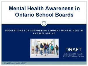 Mental Health Awareness in Ontario School Boards 1