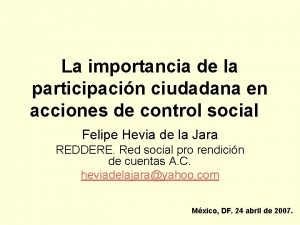 La importancia de la participacin ciudadana en acciones