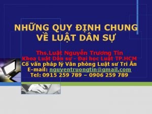 NHNG QUY NH CHUNG V LUT D N