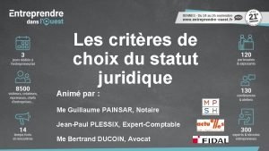 Les critres de choix du statut juridique Anim