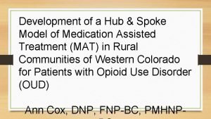 Development of a Hub Spoke Model of Medication