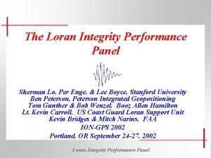 The Loran Integrity Performance Panel Sherman Lo Per