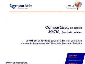 Compar Ethic un outil de MTIS Fonds de