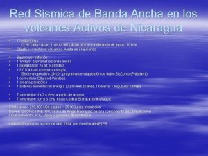 Red Ssmica de Banda Ancha en los volcanes