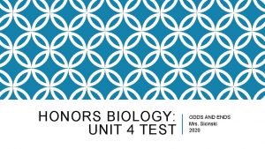 Honors biology unit 4 test