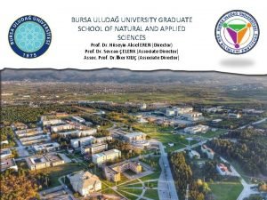 BURSA ULUDA UNIVERSITY GRADUATE SCHOOL OF NATURAL AND