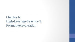 Chapter 6 HighLeverage Practice 1 Formative Evaluation Formative