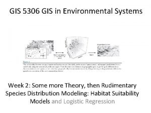 GIS 5306 GIS in Environmental Systems Week 2