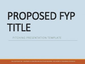 Fyp presentation slides templates