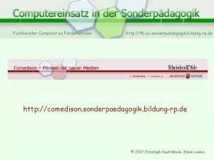 Fachberater Computer an Frderschulen http fbpc sonderpaedagogik bildungrp