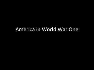 World war one