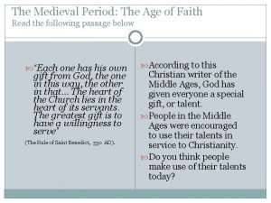 Age of faith time period