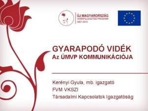 GYARAPOD VIDK Az MVP KOMMUNIKCIJA Kernyi Gyula mb