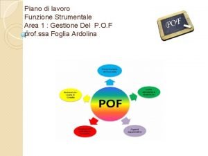 Piano di lavoro Funzione Strumentale Area 1 Gestione