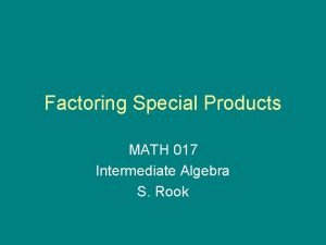 Special products math