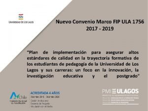 Nuevo Convenio Marco FIP ULA 1756 2017 2019