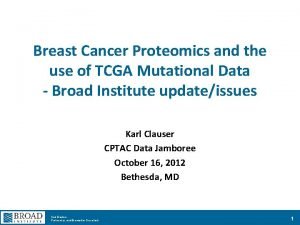 Breast Cancer Proteomics and the use of TCGA