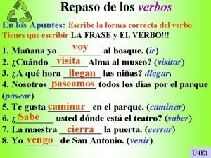 Ejemplos de verbos