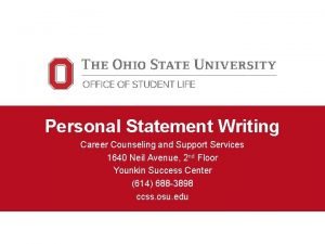 Personal Statement Writing Career Counseling and Support Services