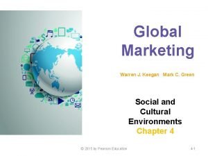 Global Marketing Warren J Keegan Mark C Green