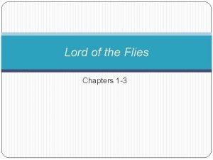 Lord of the flies chapter 1-3 character chart