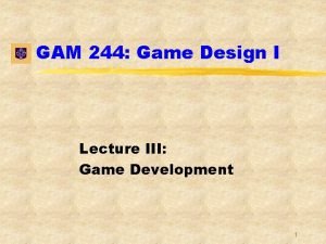 Game design lecture